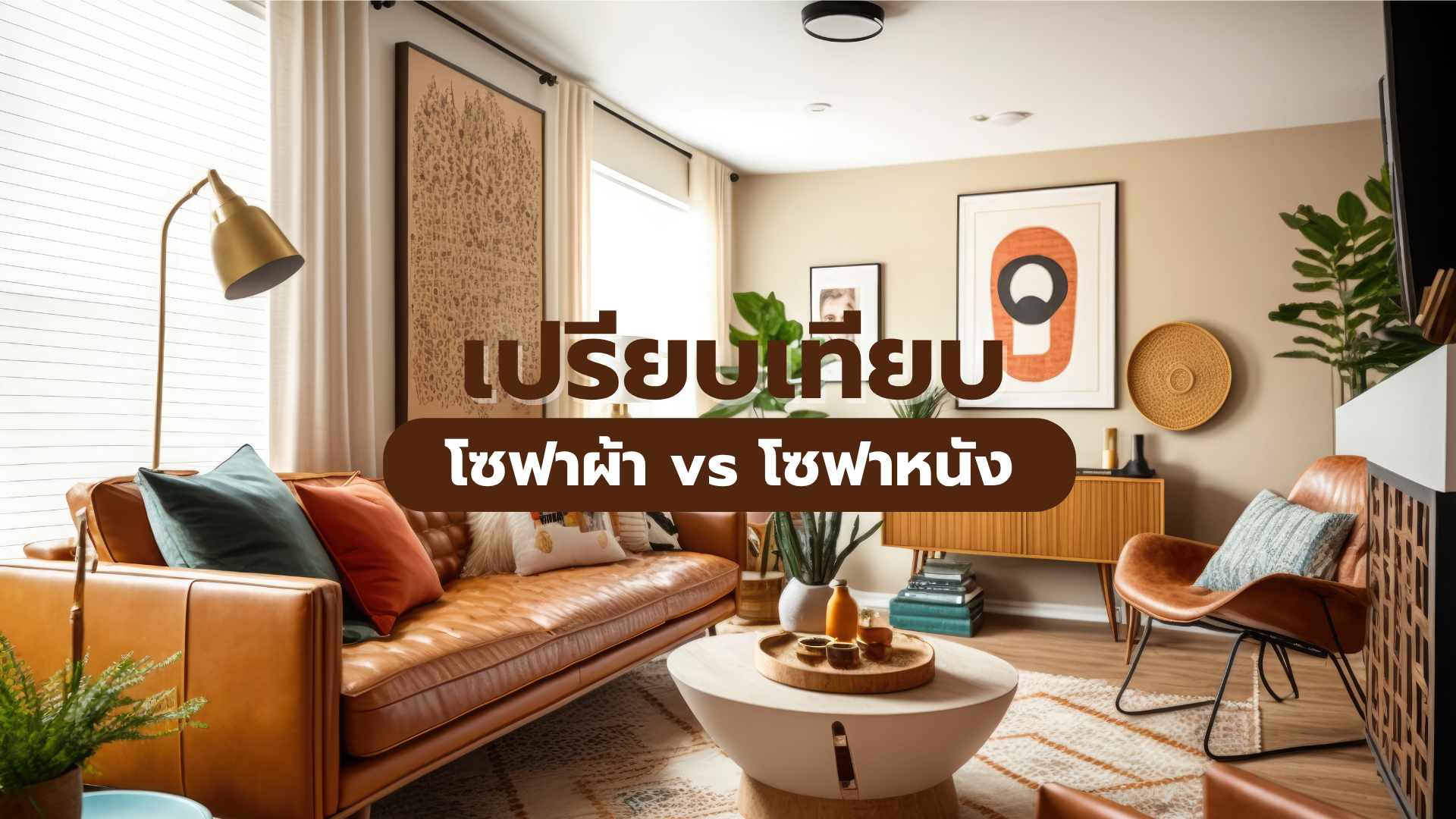 alt"บรรยากาศภายในห้องนั่งเล่นมีโซฟา"