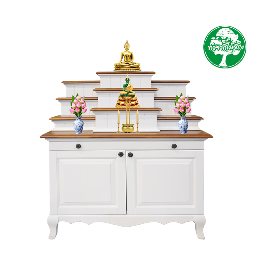 ตู้ โต๊ะพระ_หิ้งพระ หมู่ 9 ขนาด 100 ซม. สีขาว ชำนิ_14900