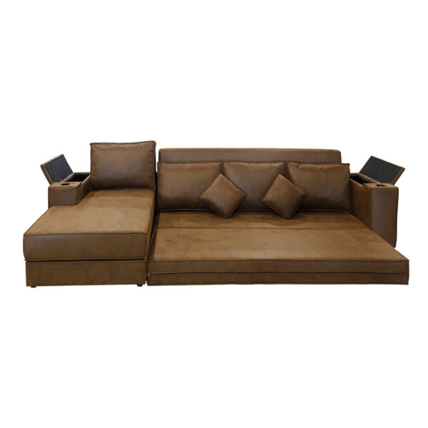 โซฟาเข้ามุม BERLIN-L 4 ที่นั่ง (หนัง SOFT TECH) สีน้ำตาล