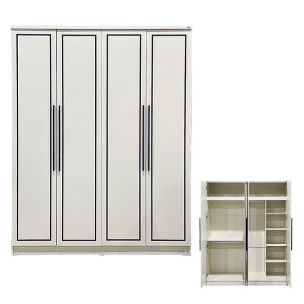 alt="ตู้เสื้อผ้า 4D ขนาด 160x55x210 สีครีม วนิลลา ราคา 8,990.-"