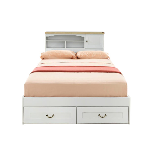 alt="เตียง 3.5 ฟุต (B-3507) สีขาวโซลิด"